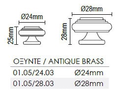 Πόμολο Viometale 01.05 Αντικέ Πόμολο Viometale 01.05 Αντικέ