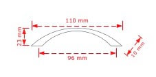 Λαβίτσα Επίπλου Viobrass 130 Νίκελ Ματ 96mm Λαβίτσα Επίπλου Viobrass 130 Νίκελ Ματ 96mm