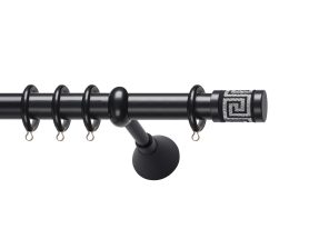 Κουρτινόξυλο Μεταλλικό Φ25 Viometale Meandros Black / Silver