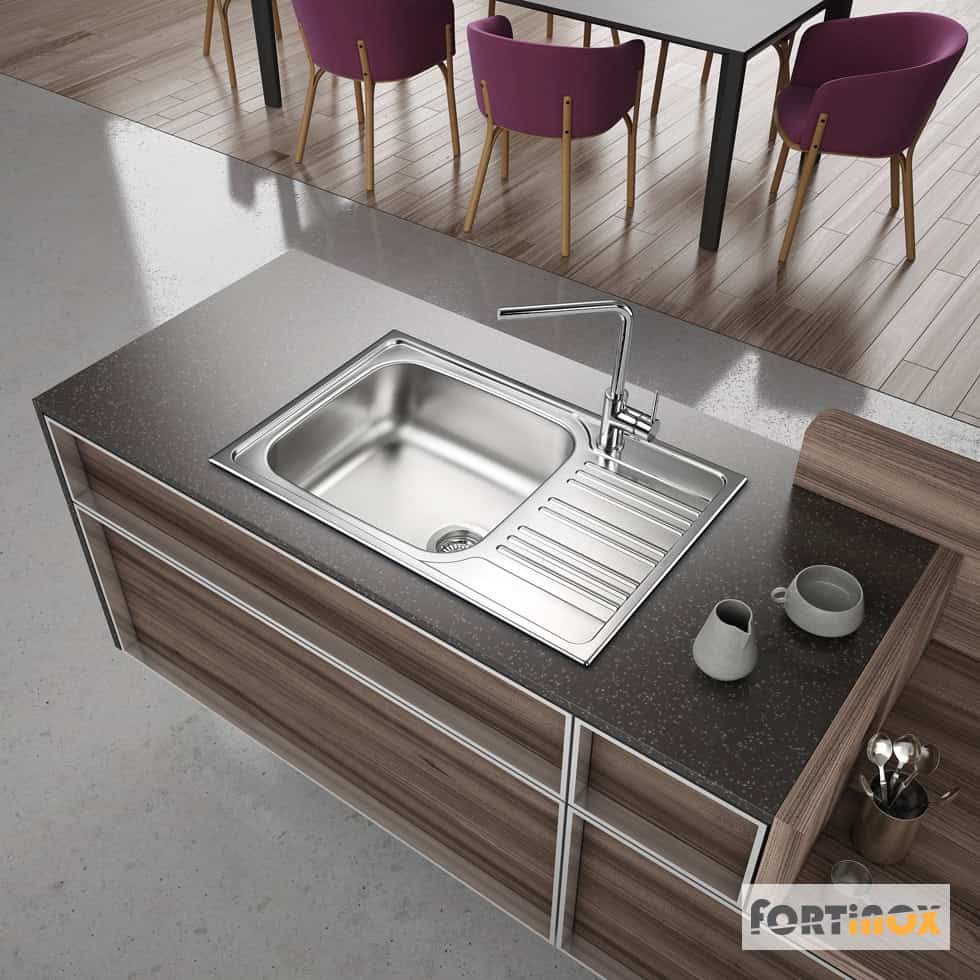 Νεροχύτης Κουζίνας Fortinox Valley 25186-110 Ένθετος Ανοξείδωτος Σατινέ Λείος 86x50cm Νεροχύτης Κουζίνας Fortinox Valley 25186-110 Ένθετος Ανοξείδωτος Σατινέ Λείος 86x50cm