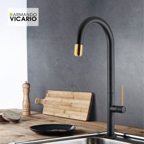 Μπαταρία Κουζίνας Armando Vicario Tozo 48780-400201 Black Matt/Gold Brushed Μπαταρία Κουζίνας Armando Vicario Tozo 48780-400201 Black Matt/Gold Brushed