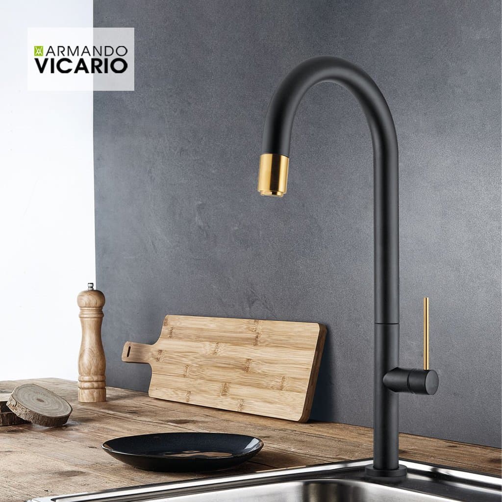 Μπαταρία Κουζίνας Armando Vicario Tozo 48780-400201 Black Matt/Gold Brushed Μπαταρία Κουζίνας Armando Vicario Tozo 48780-400201 Black Matt/Gold Brushed