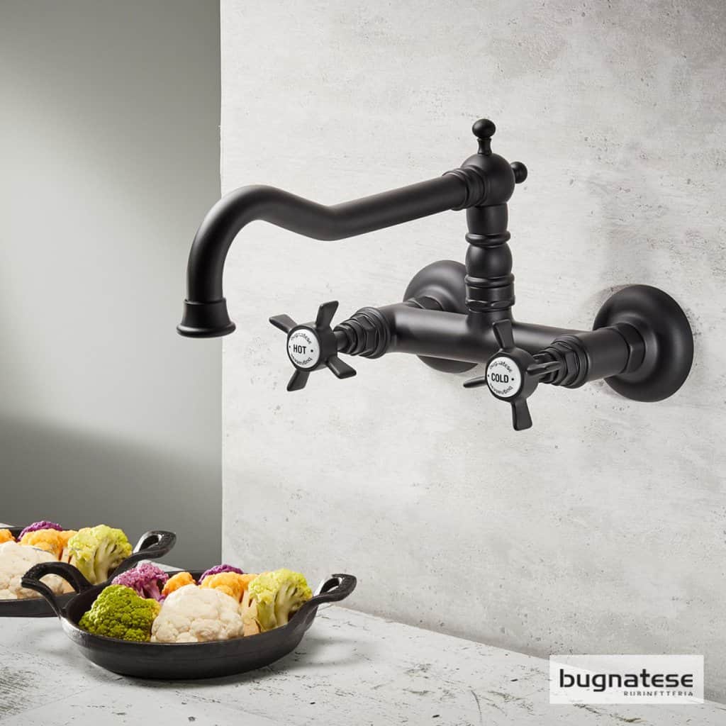 Μπαταρία Κουζίνας Τοίχου Bugnatese Princeton 852-400 Black Matt Μπαταρία Κουζίνας Τοίχου Bugnatese Princeton 852-400 Black Matt