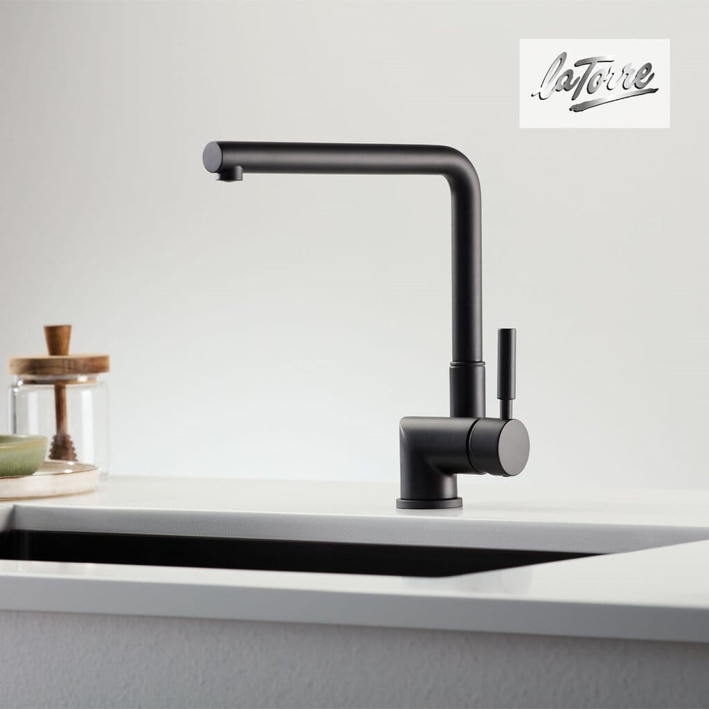 Μπαταρία Κουζίνας La Torre Tech 12115-400 Black Matt Μπαταρία Κουζίνας La Torre Tech 12115-400 Black Matt