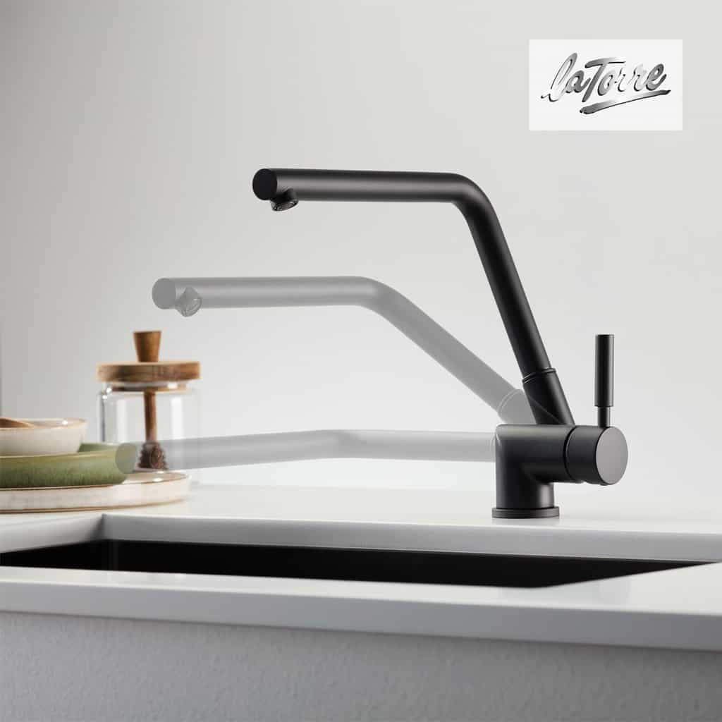 Μπαταρία Κουζίνας La Torre Tech 12115-400 Black Matt Μπαταρία Κουζίνας La Torre Tech 12115-400 Black Matt