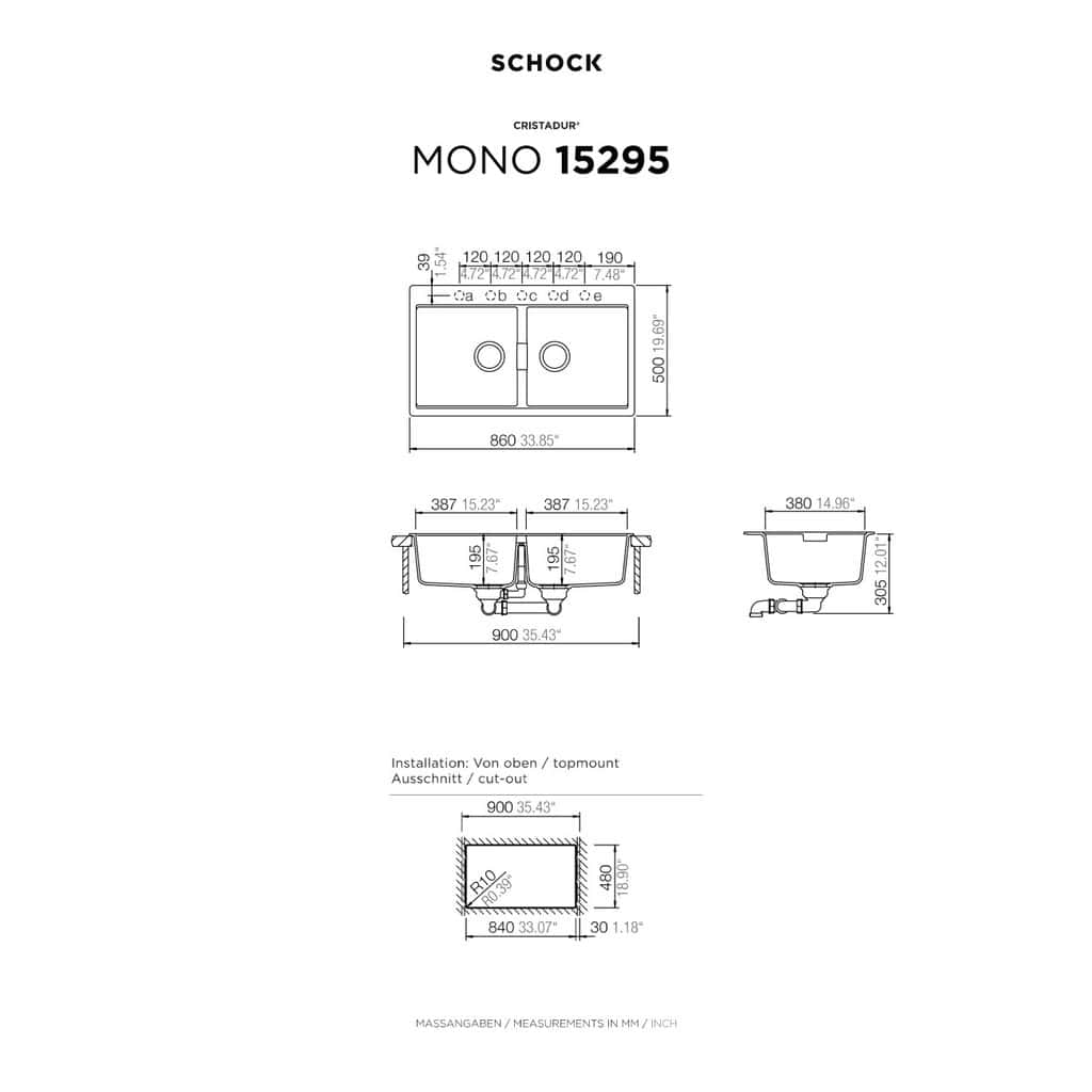 Νεροχύτης Κουζίνας Schock Cristadur Mono 15295-1302 Polaris 86x50cm Νεροχύτης Κουζίνας Schock Cristadur Mono 15295-1302 Polaris 86x50cm