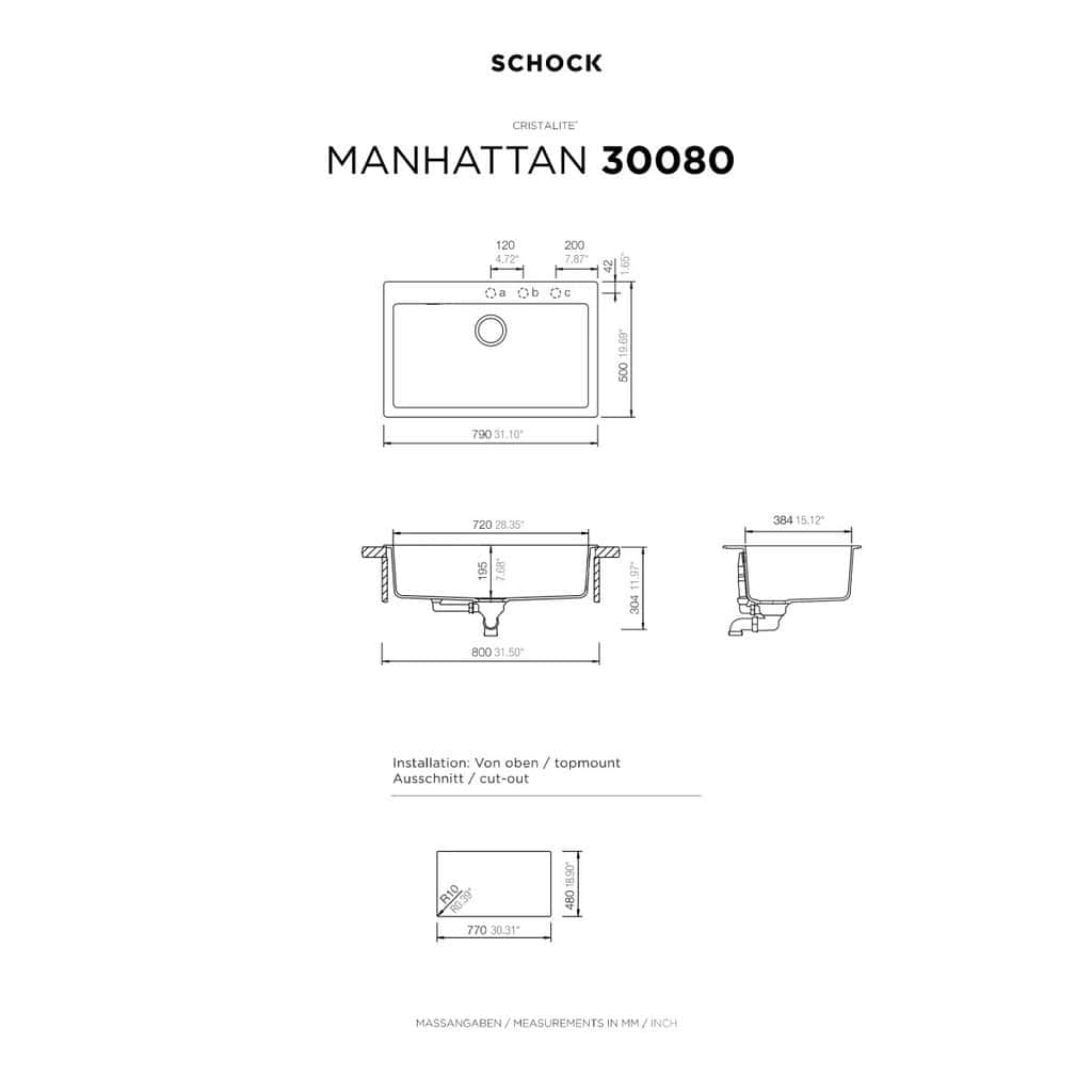 Νεροχύτης Κουζίνας Schock Cristalite Manhattan 30080-1321 Vanilla 79x50cm Νεροχύτης Κουζίνας Schock Cristalite Manhattan 30080-1321 Vanilla 79x50cm