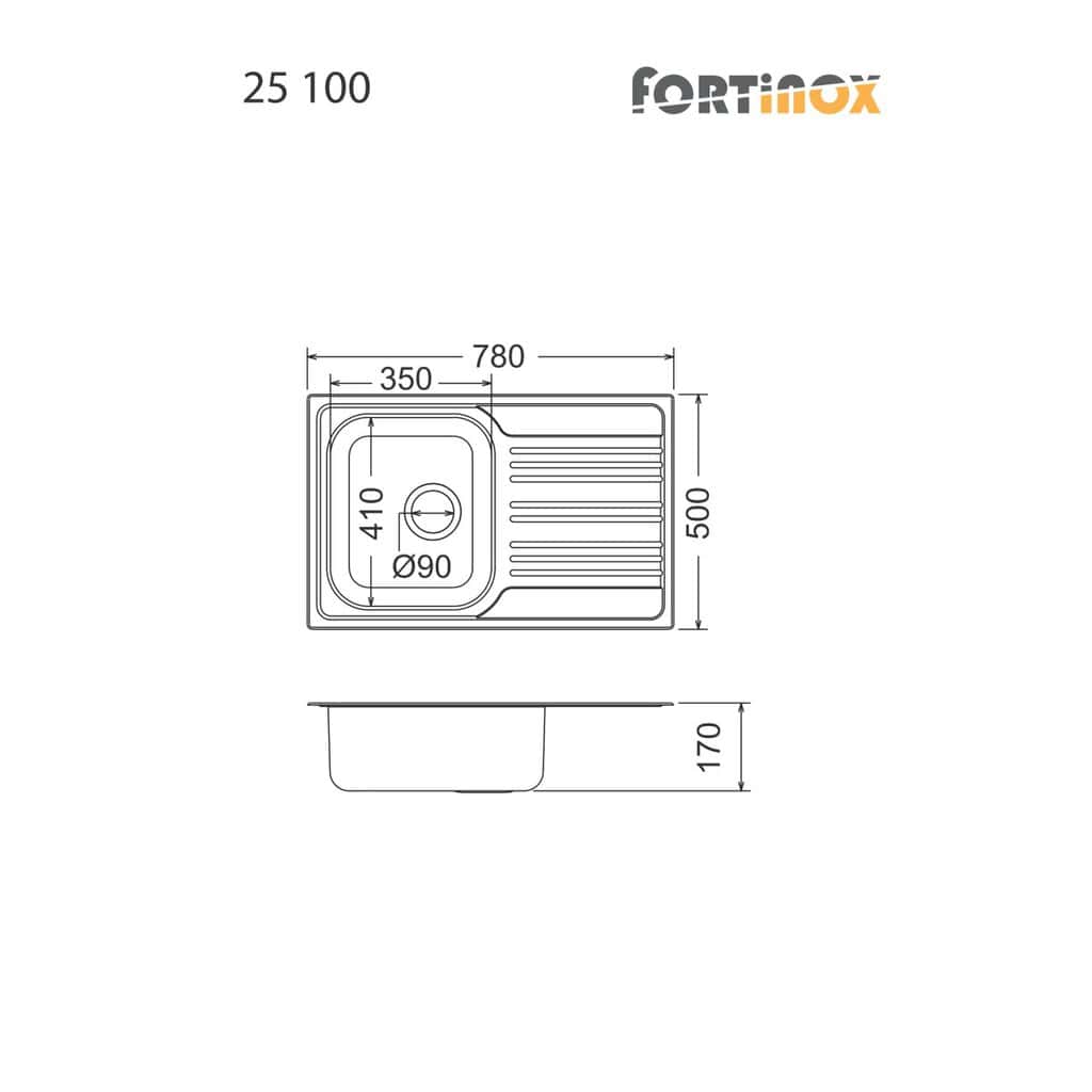 Νεροχύτης Κουζίνας Fortinox Valley 25100-110 Ένθετος Ανοξείδωτος Σατινέ Λείος 78x50cm Νεροχύτης Κουζίνας Fortinox Valley 25100-110 Ένθετος Ανοξείδωτος Σατινέ Λείος 78x50cm
