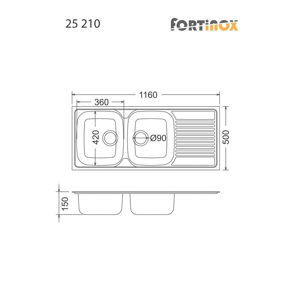 Νεροχύτης Κουζίνας Fortinox Valley 25210-110 Ένθετος Ανοξείδωτος Σατινέ Λείος 116x50cm Νεροχύτης Κουζίνας Fortinox Valley 25210-110 Ένθετος Ανοξείδωτος Σατινέ Λείος 116x50cm