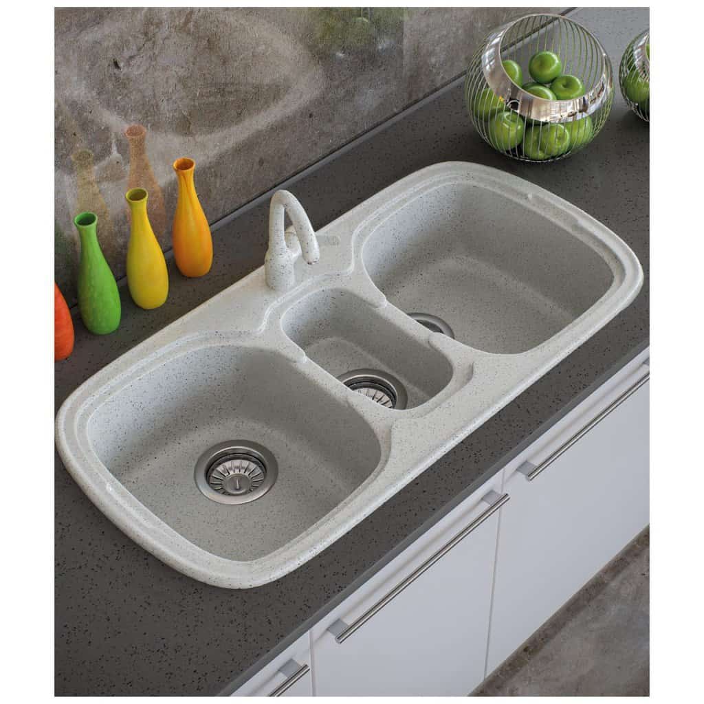 Νεροχύτης Κουζίνας Sanitec Classic 303-01 Granite White 96x51cm Νεροχύτης Κουζίνας Sanitec Classic 303-01 Granite White 96x51cm