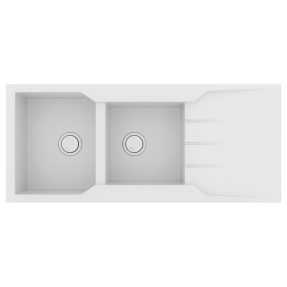 Νεροχύτης Κουζίνας Sanitec Ultra Granite 801-30 Bianco 116x50cm Νεροχύτης Κουζίνας Sanitec Ultra Granite 801-30 Bianco 116x50cm