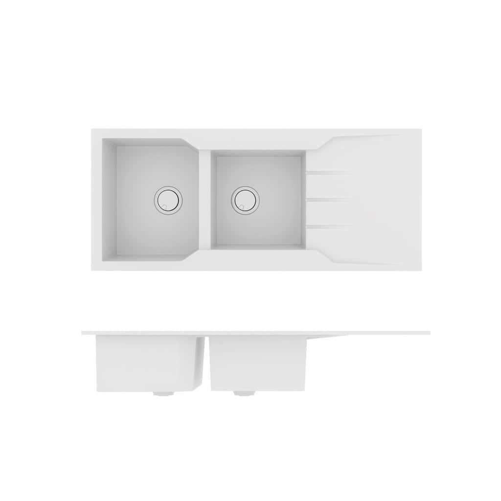 Νεροχύτης Κουζίνας Sanitec Ultra Granite 801-30 Bianco 116x50cm Νεροχύτης Κουζίνας Sanitec Ultra Granite 801-30 Bianco 116x50cm