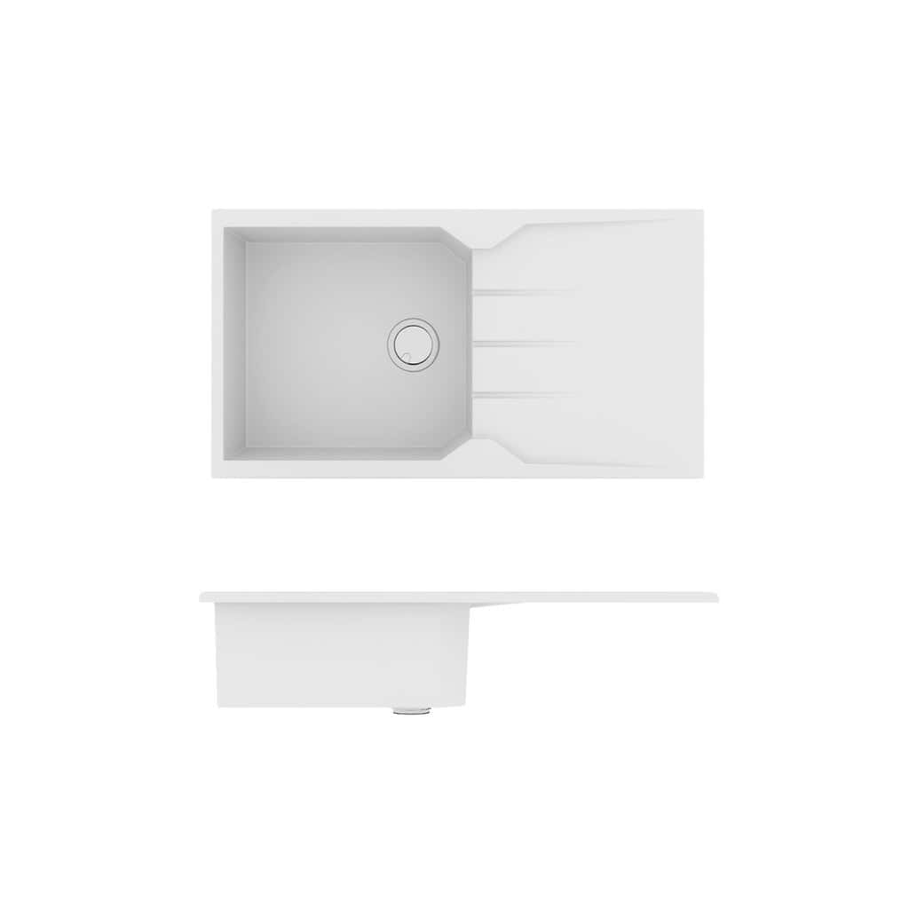 Νεροχύτης Κουζίνας Sanitec Ultra Granite 814-30 Bianco 86x50cm Νεροχύτης Κουζίνας Sanitec Ultra Granite 814-30 Bianco 86x50cm