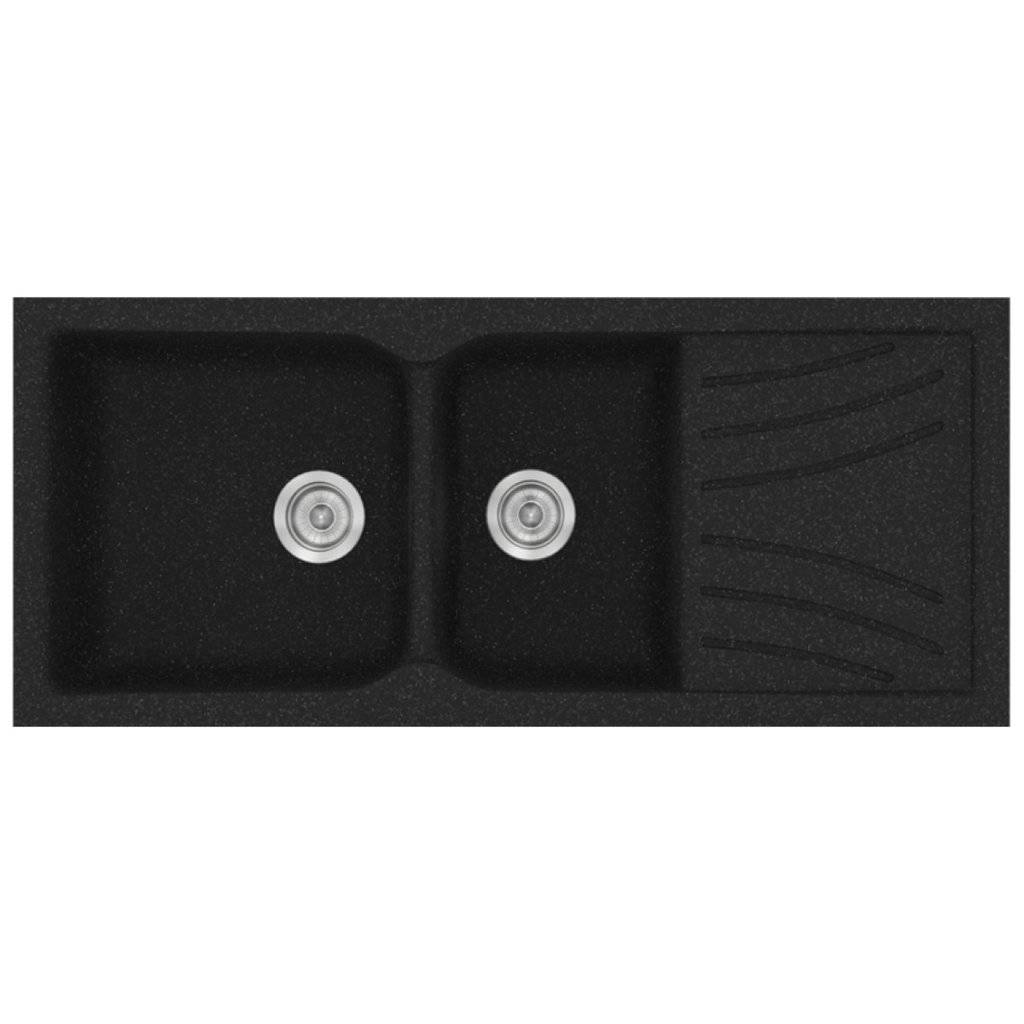 Νεροχύτης Κουζίνας Sanitec Classic 323-05 Granite Black 115x50cm Νεροχύτης Κουζίνας Sanitec Classic 323-05 Granite Black 115x50cm