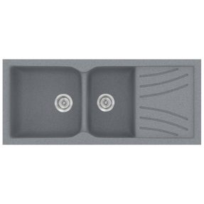 Νεροχύτης Κουζίνας Sanitec Classic 323-17 Metallic Silver 115x50cm Νεροχύτης Κουζίνας Sanitec Classic 323-17 Metallic Silver 115x50cm