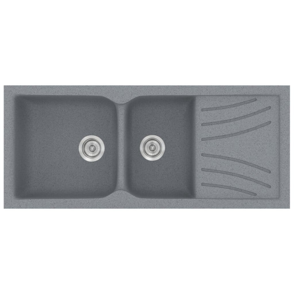 Νεροχύτης Κουζίνας Sanitec Classic 323-17 Metallic Silver 115x50cm Νεροχύτης Κουζίνας Sanitec Classic 323-17 Metallic Silver 115x50cm