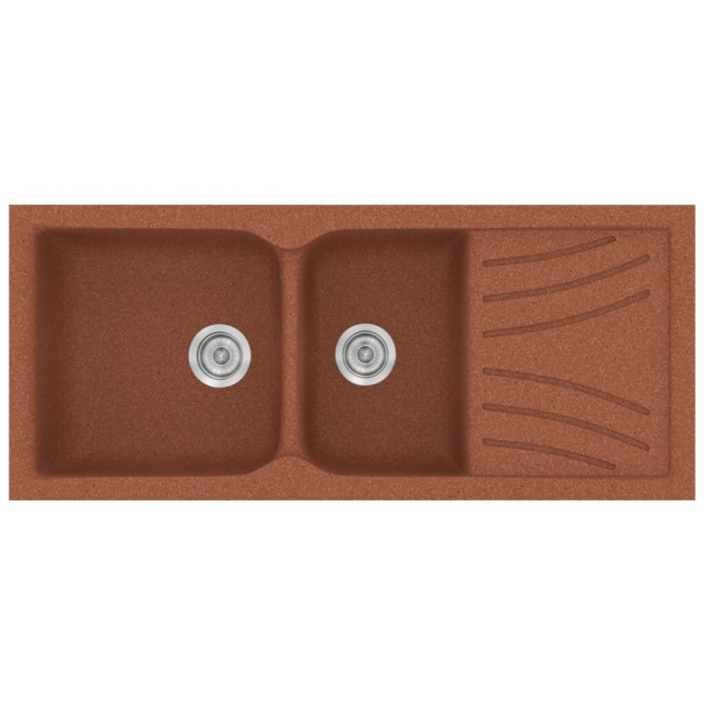 Νεροχύτης Κουζίνας Sanitec Classic 323-20 Granite Terracota 115x50cm Νεροχύτης Κουζίνας Sanitec Classic 323-20 Granite Terracota 115x50cm