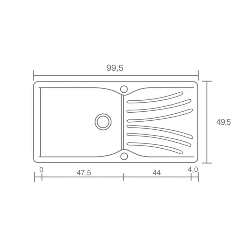 Νεροχύτης Κουζίνας Sanitec Classic 324-00 White 100x50cm Νεροχύτης Κουζίνας Sanitec Classic 324-00 White 100x50cm
