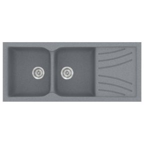 Νεροχύτης Κουζίνας Sanitec Classic 332-17 Metallic Silver 115x50cm Νεροχύτης Κουζίνας Sanitec Classic 332-17 Metallic Silver 115x50cm