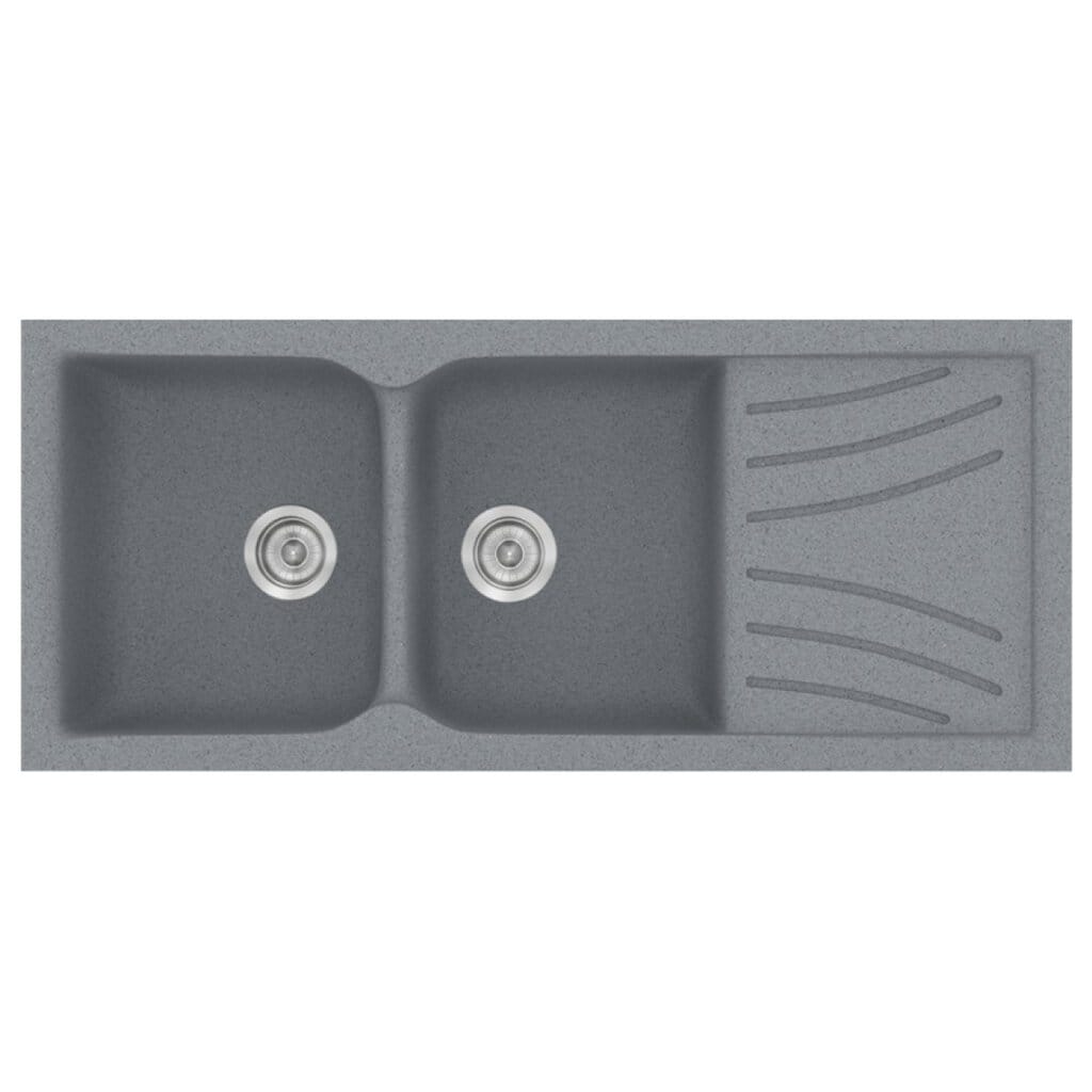 Νεροχύτης Κουζίνας Sanitec Classic 332-17 Metallic Silver 115x50cm Νεροχύτης Κουζίνας Sanitec Classic 332-17 Metallic Silver 115x50cm