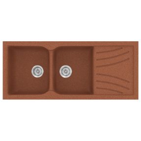 Νεροχύτης Κουζίνας Sanitec Classic 332-20 Granite Terracota 115x50cm
