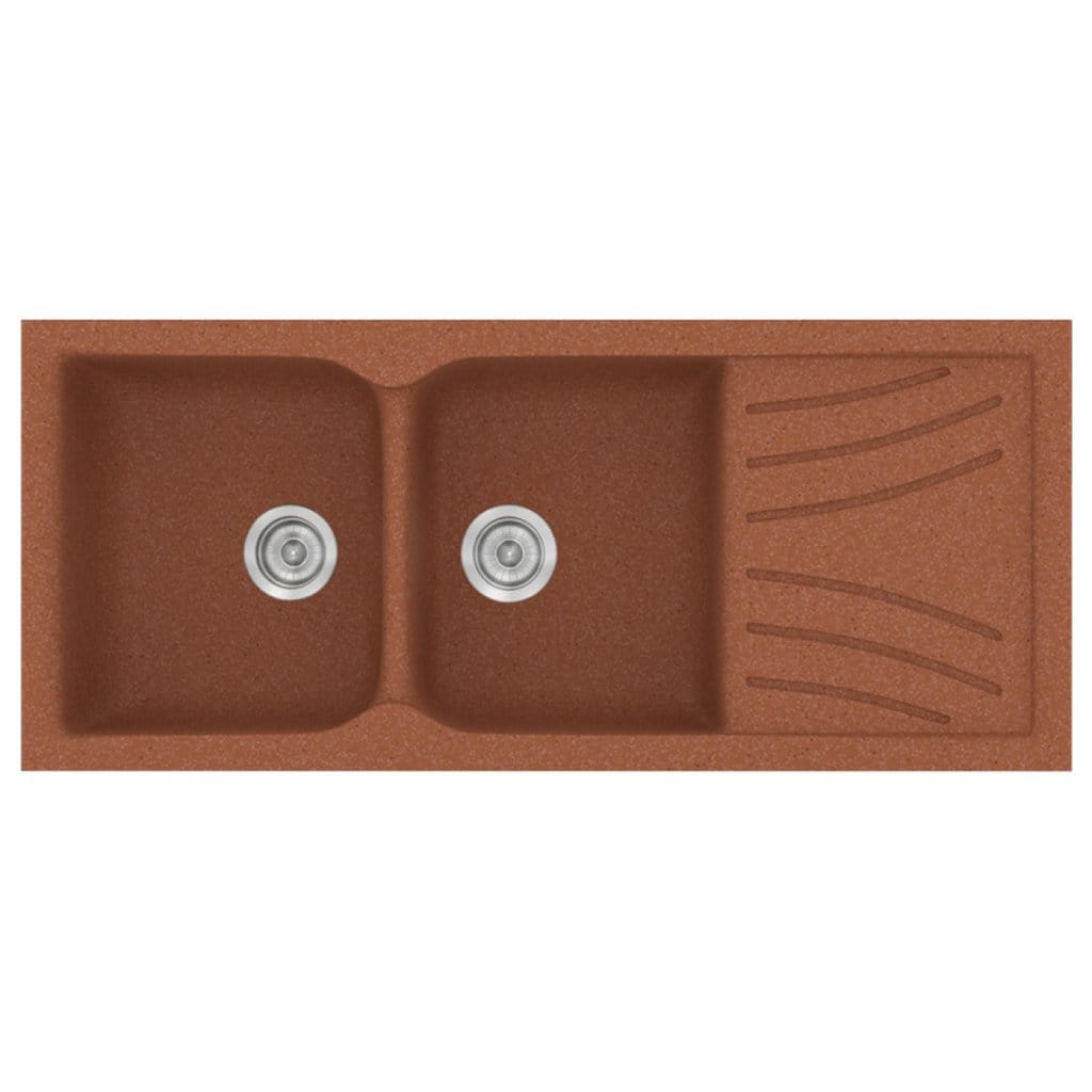 Νεροχύτης Κουζίνας Sanitec Classic 332-20 Granite Terracota 115x50cm Νεροχύτης Κουζίνας Sanitec Classic 332-20 Granite Terracota 115x50cm