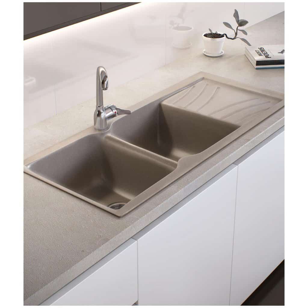 Νεροχύτης Κουζίνας Sanitec Classic 332-01 Granite White 115x50cm Νεροχύτης Κουζίνας Sanitec Classic 332-01 Granite White 115x50cm