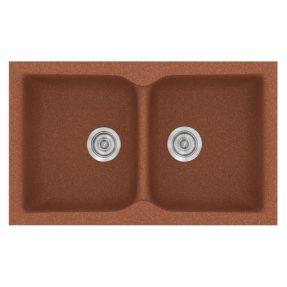 Νεροχύτης Κουζίνας Sanitec Classic 336-20 Granite Terracota 86x50cm Νεροχύτης Κουζίνας Sanitec Classic 336-20 Granite Terracota 86x50cm