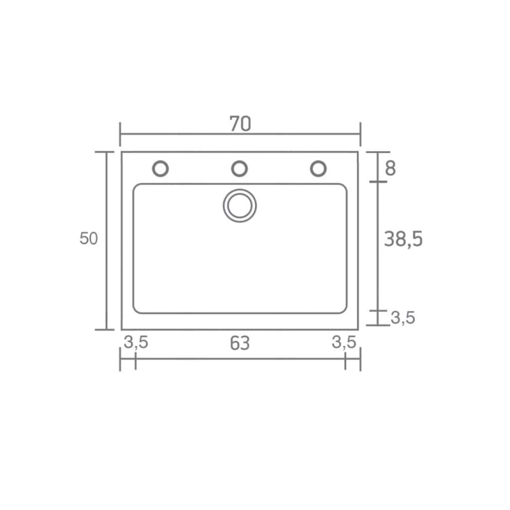 Νεροχύτης Κουζίνας Sanitec Classic 338-14 Metallic Ice 70x50cm Νεροχύτης Κουζίνας Sanitec Classic 338-14 Metallic Ice 70x50cm