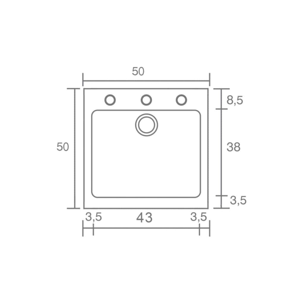 Νεροχύτης Κουζίνας Sanitec Classic 339-22 Metallic Space 50x50cm Νεροχύτης Κουζίνας Sanitec Classic 339-22 Metallic Space 50x50cm