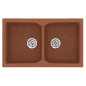 Νεροχύτης Κουζίνας Sanitec Classic 340-20 Granite Terracota 78x50cm Νεροχύτης Κουζίνας Sanitec Classic 340-20 Granite Terracota 78x50cm