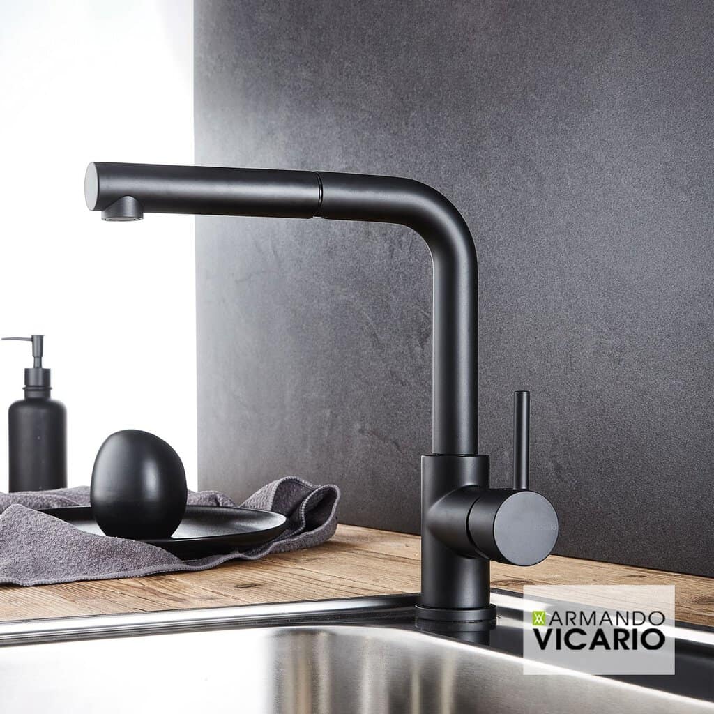 Μπαταρία Κουζίνας Armando Vicario Fluo 18580-400 Black Matt Μπαταρία Κουζίνας Armando Vicario Fluo 18580-400 Black Matt