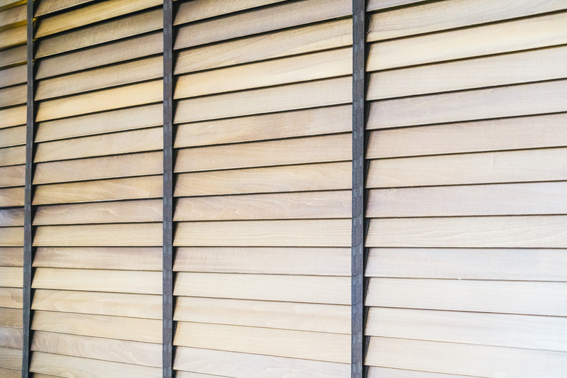 wooden blinds and window