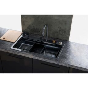 Νεροχύτης Κουζίνας Sanitec Inox Multi 108045 Επικαθήμενος Μαύρος Σατινέ Λείος 80x45cm Νεροχύτης Κουζίνας Sanitec Inox Multi 108045 Επικαθήμενος Μαύρος Σατινέ Λείος 80x45cm